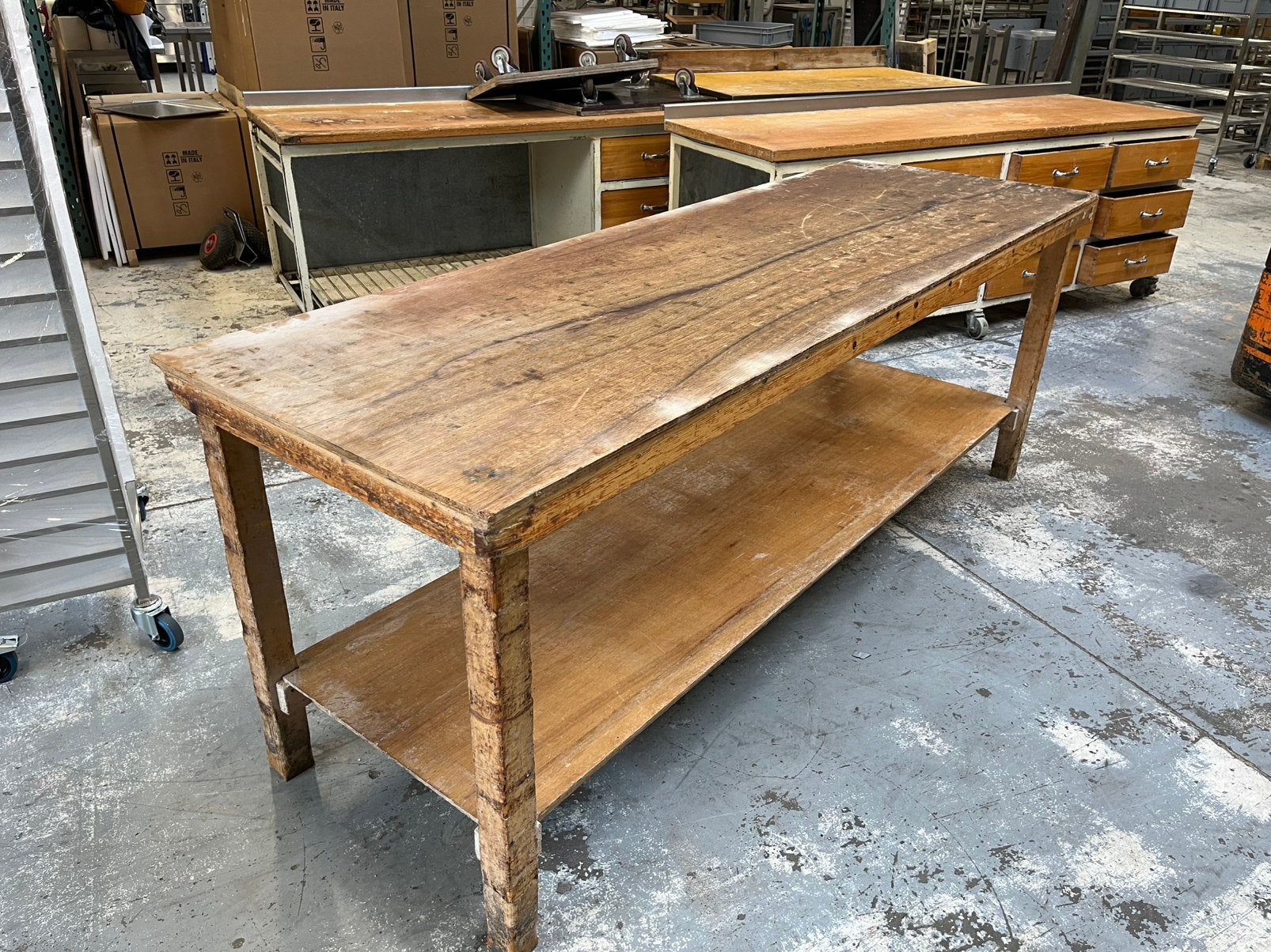 Werktafel hout, Ophalen, Gebruikt
