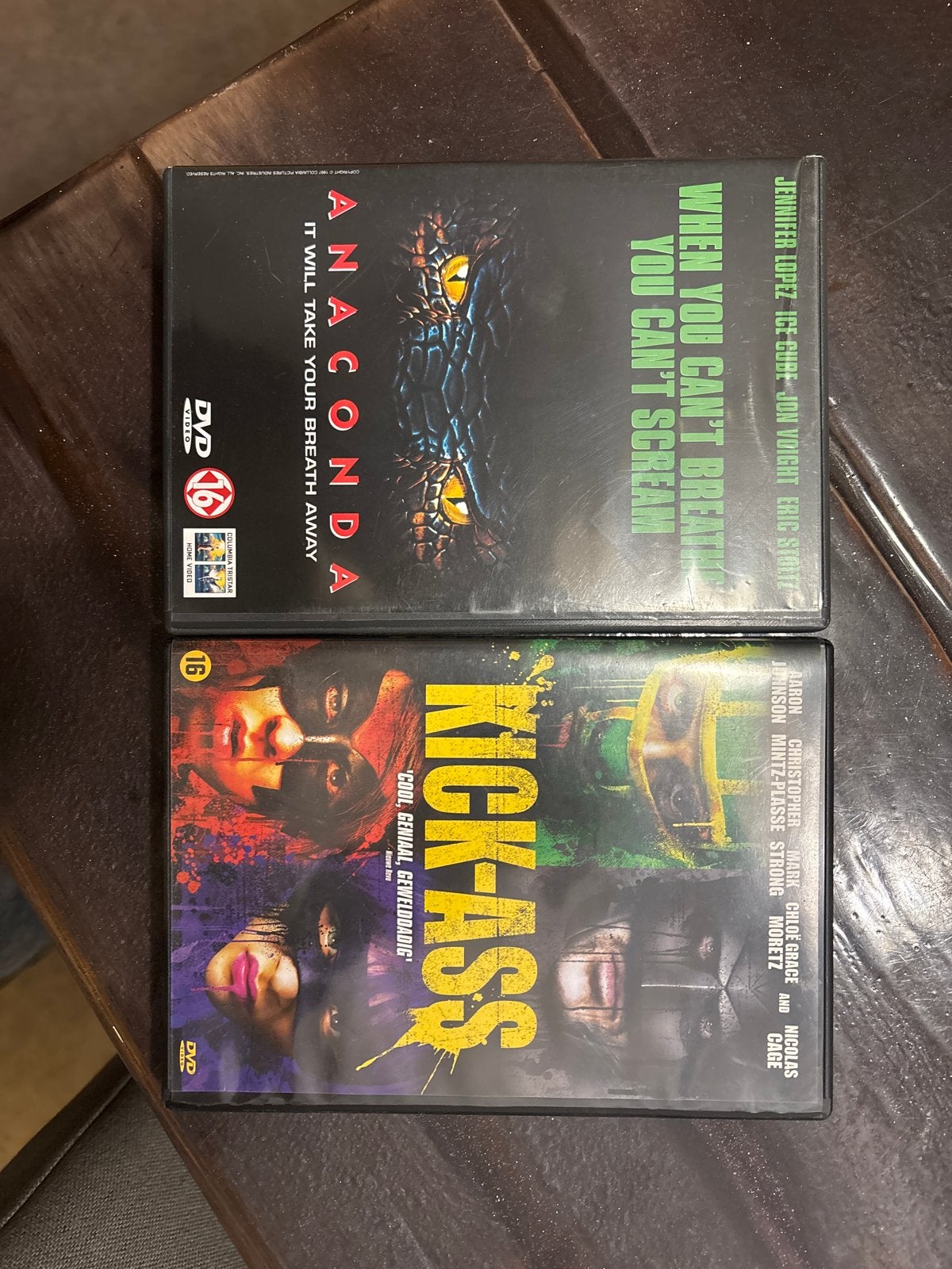DVD's: Anaconda & Kick-Ass - Actie en Avontuur, Ophalen, Vanaf 16 jaar, Nederlands, Inclusief doosje