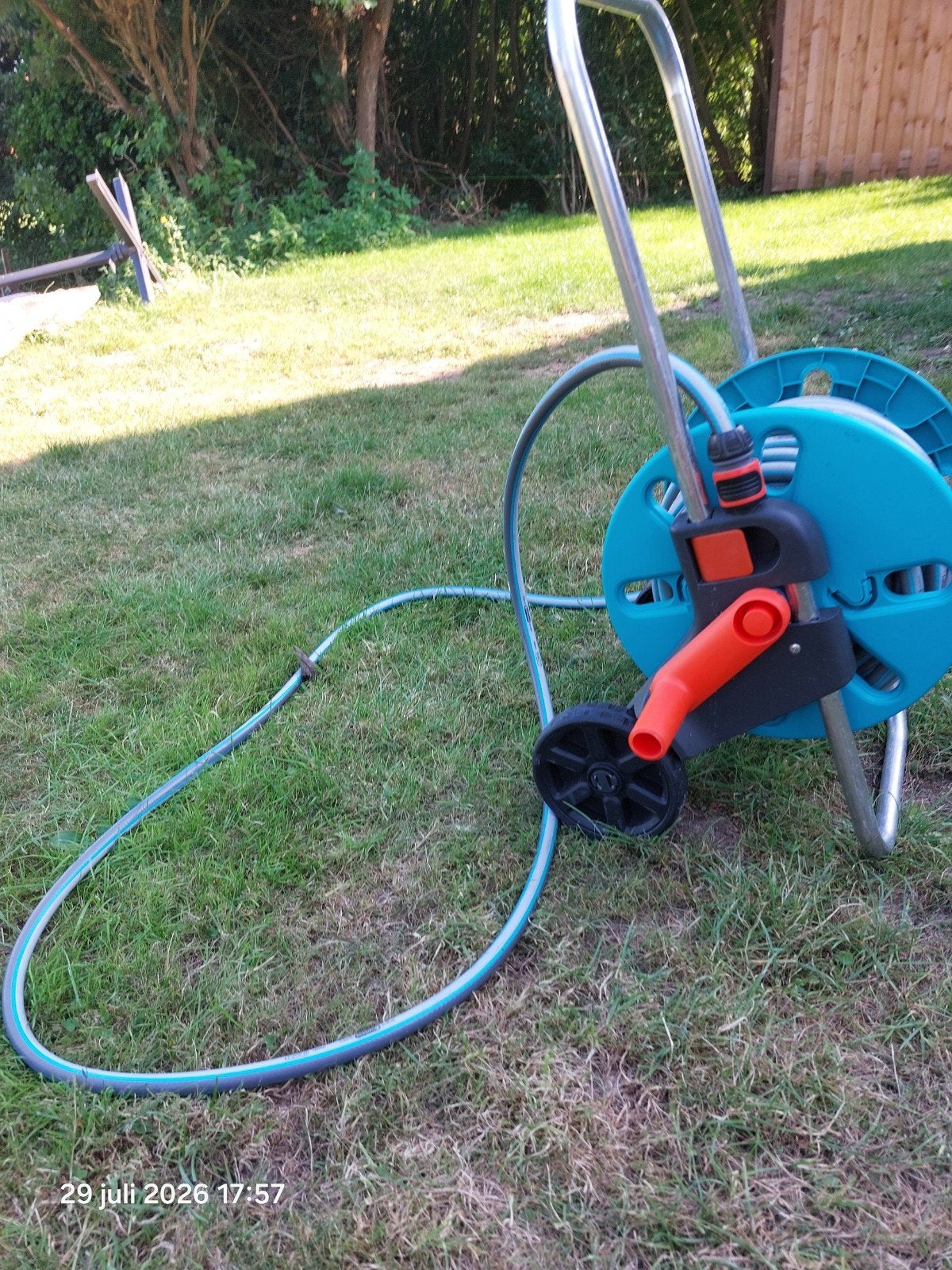 Gardena Tuinslanghaspel met slang - Zo goed als nieuw, Ophalen, Zo goed als nieuw, Tuinslanghaspel