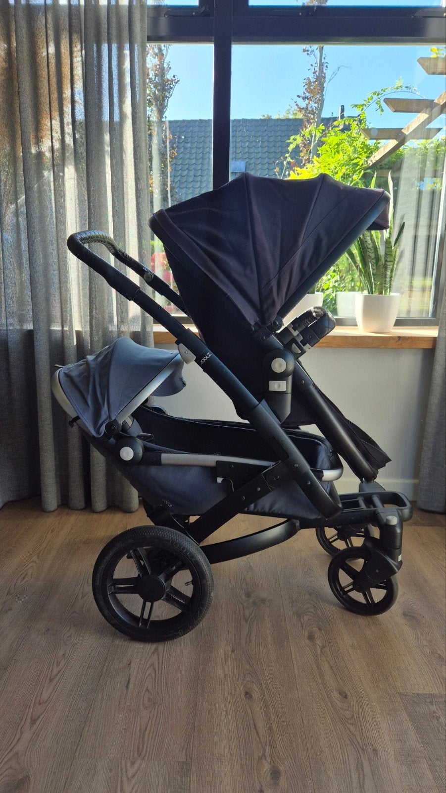 Joolz Geo studio mono black, Duo Kinderwagen - Compleet en V, Gebruikt, Duowagen, Combiwagen, Ophalen