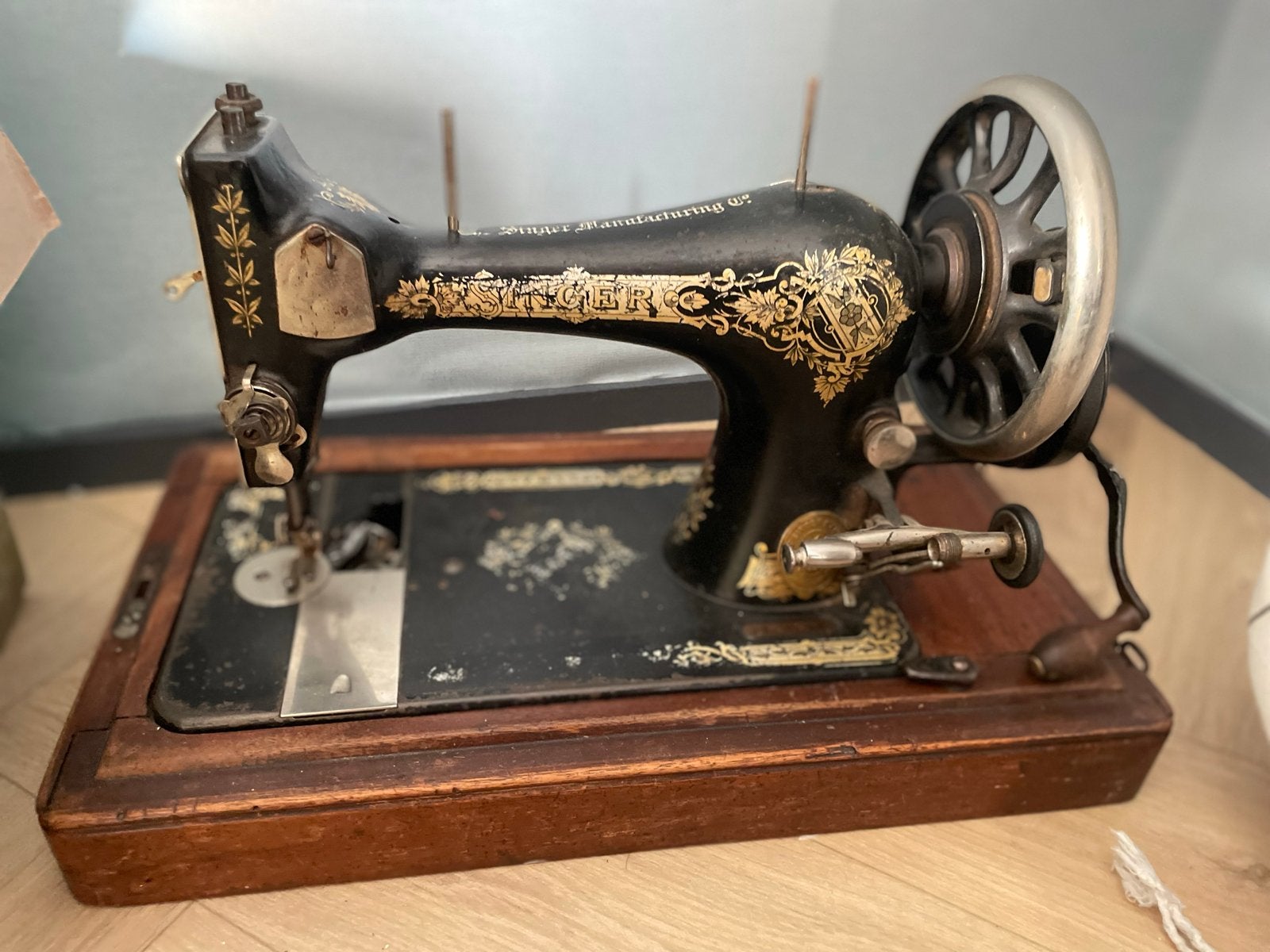 Vintage Singer naaimachine met koffer, Ophalen of Verzenden