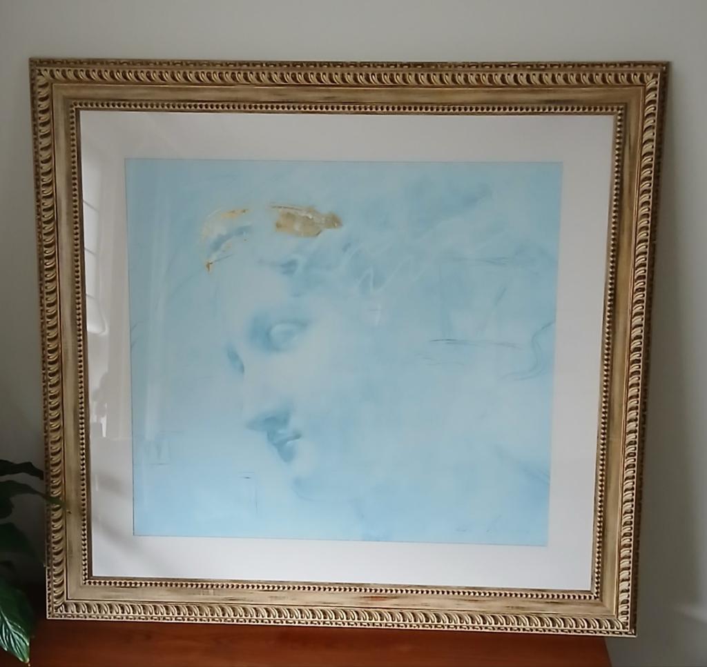 Heel groot schilderij-kunst-lijst Griekse god, 125 cm of meer, Ophalen of Verzenden, Zo goed als nieuw, 75 cm of meer