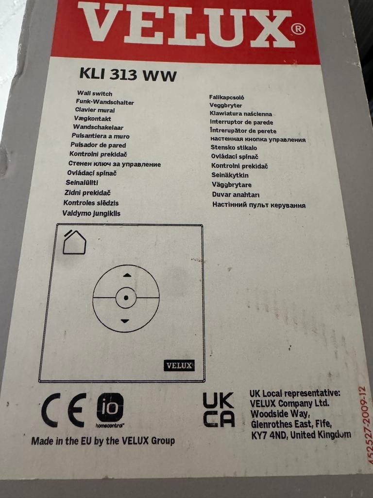 VELUX KLI 310 WW / KLI 311 WW / KLI 313 WW Wandschakelaar, Ophalen of Verzenden, Nieuw, Schakelaar