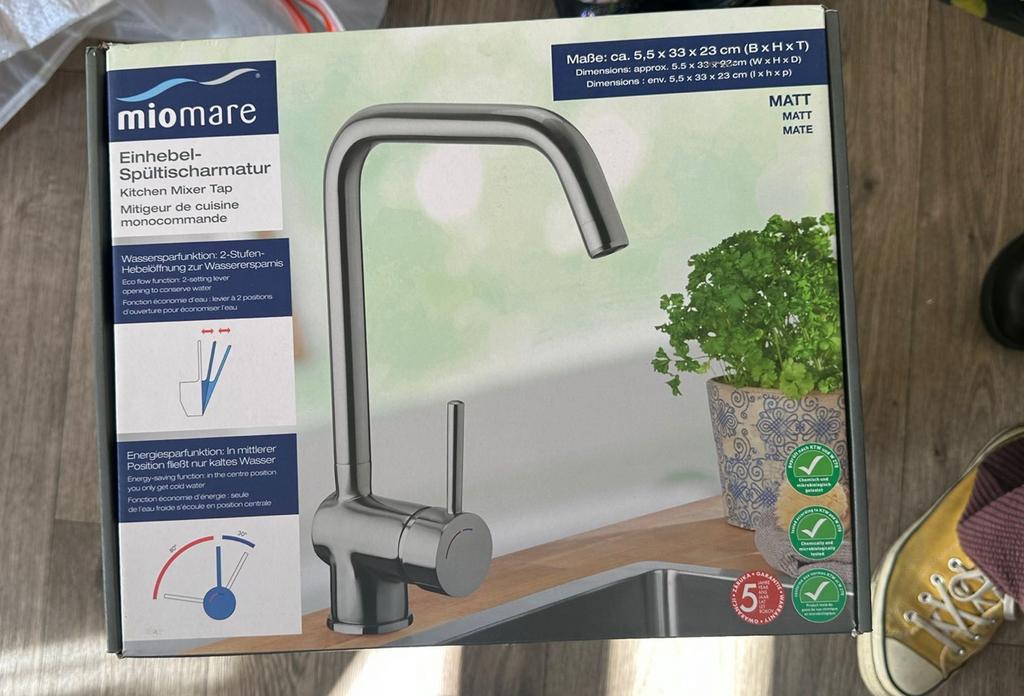 Miomare Keukenmengkraan - Nieuw in doos, Doe-het-zelf en Verbouw, Sanitair, Ophalen of Verzenden, Nieuw, Rvs, Kraan