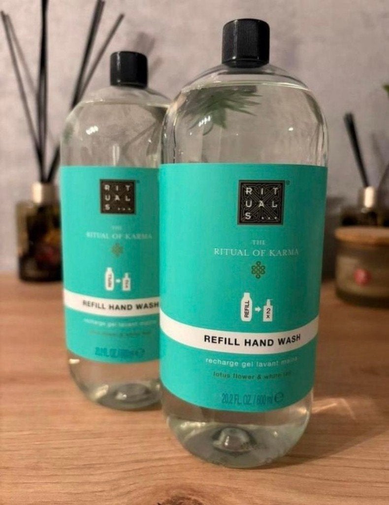 Rituals Karma refill hand wash 600 ml zeep navulling zeep, Verzenden, Nieuw, Bad & Douche