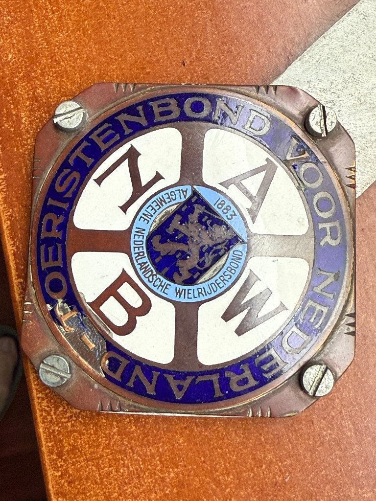 Emaille ANWB bordje voor oldtimer auto, Ophalen of Verzenden, Gebruikt, Reclamebord
