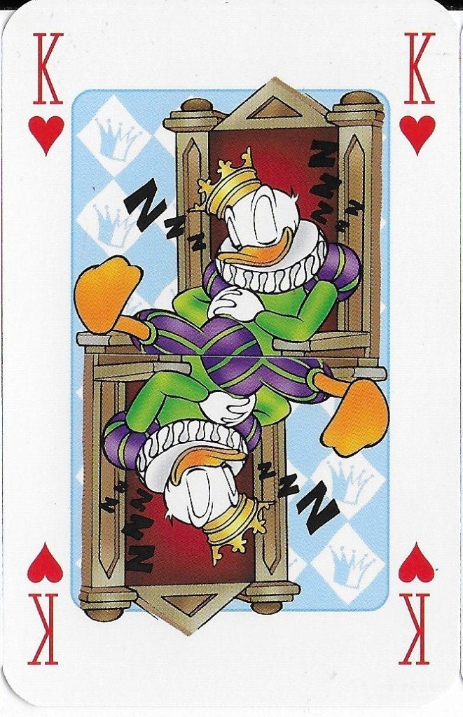 Speelkaart K Donald duck - dit is 1 kaart van het spel, Ophalen of Verzenden, Zo goed als nieuw, Speelkaart(en)