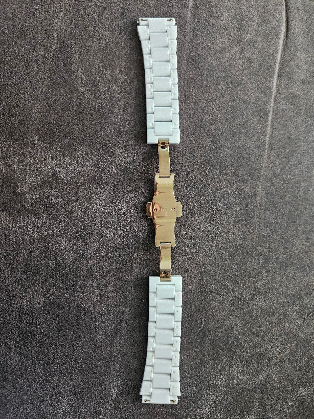 Huawei Watch Bandje - Wit Keramiek met Gouden Sluiting, Sieraden, Tassen en Uiterlijk, Horloges | Dames, Overige merken, Overige materialen
