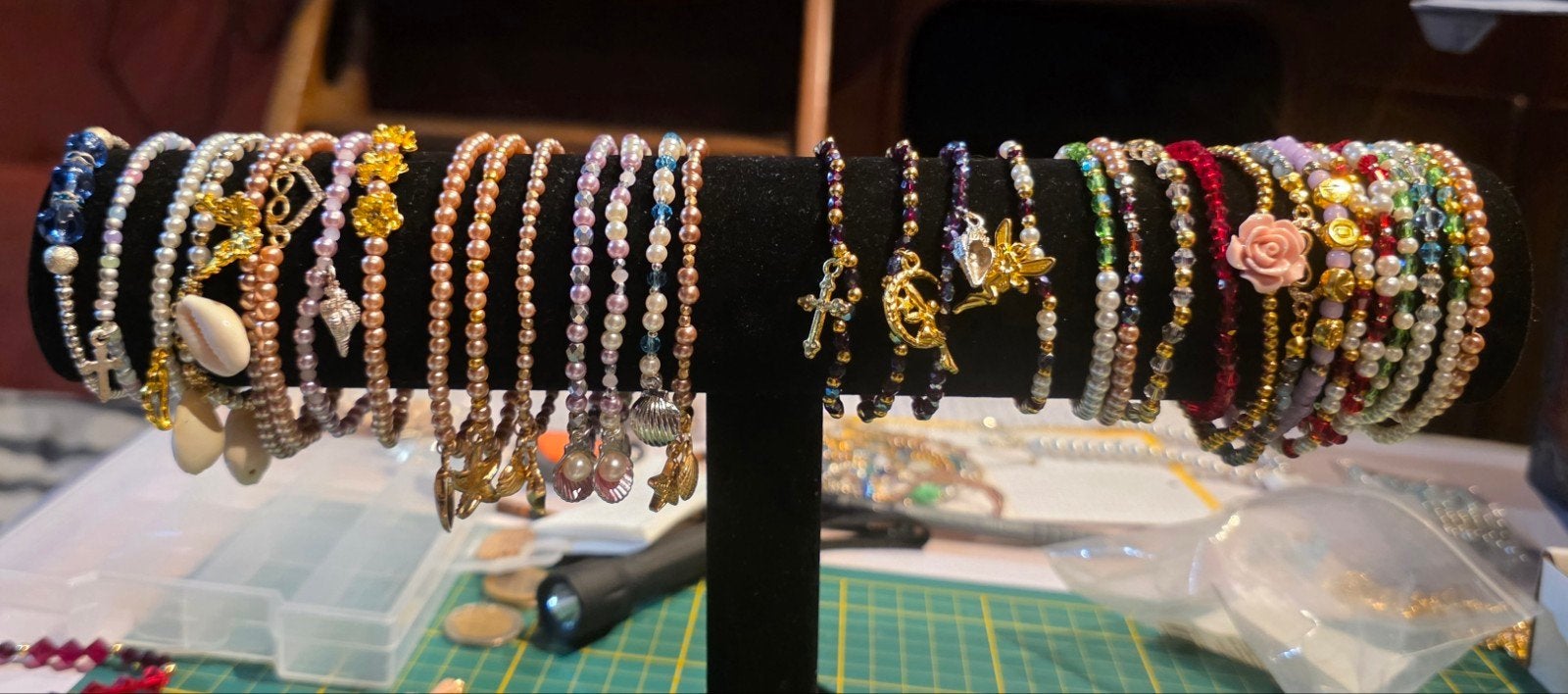 Luxe partij kralenarmbandjes (45 stuks) – Bedeltjes, Parels, Verzenden, Nieuw, Elastiek