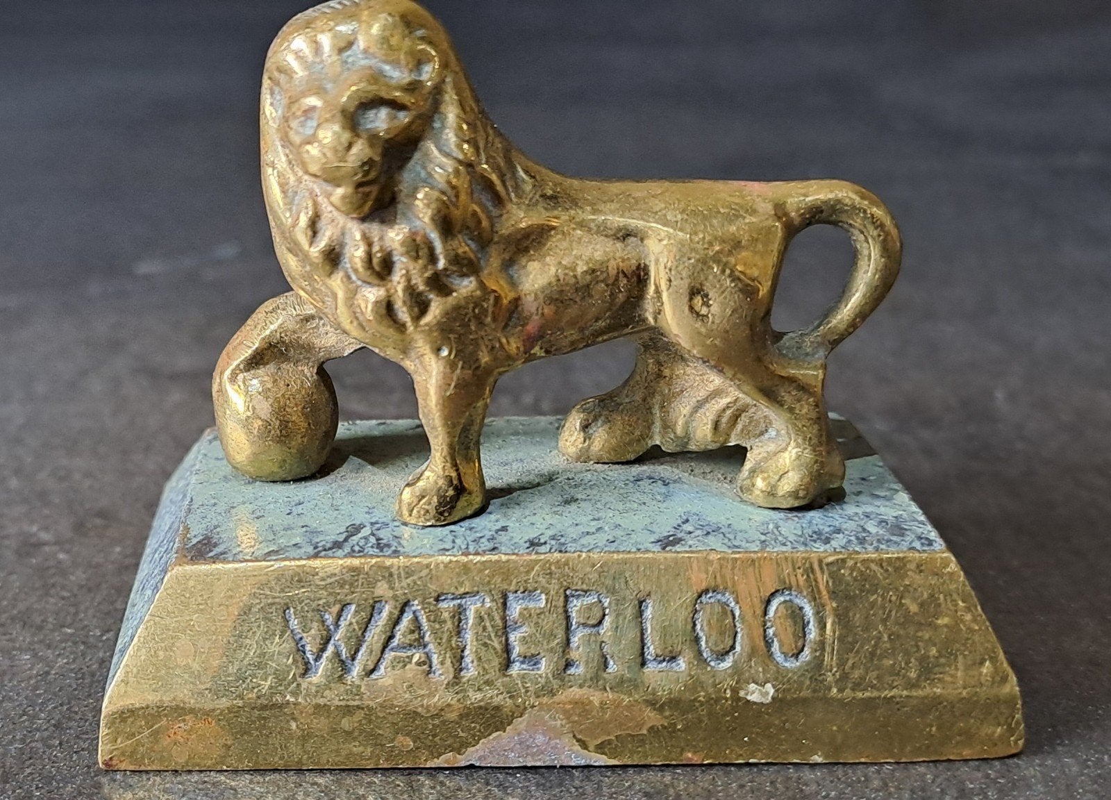 Bronzen Leeuw van Waterloo Beeldje. Miniatuur, Ophalen of Verzenden, Brons