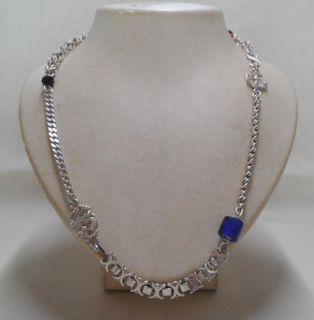 Zilveren  traditionele Surinaamse Ala Kondre ketting nr.155, Verzenden, Zo goed als nieuw, Zilver, Zilver