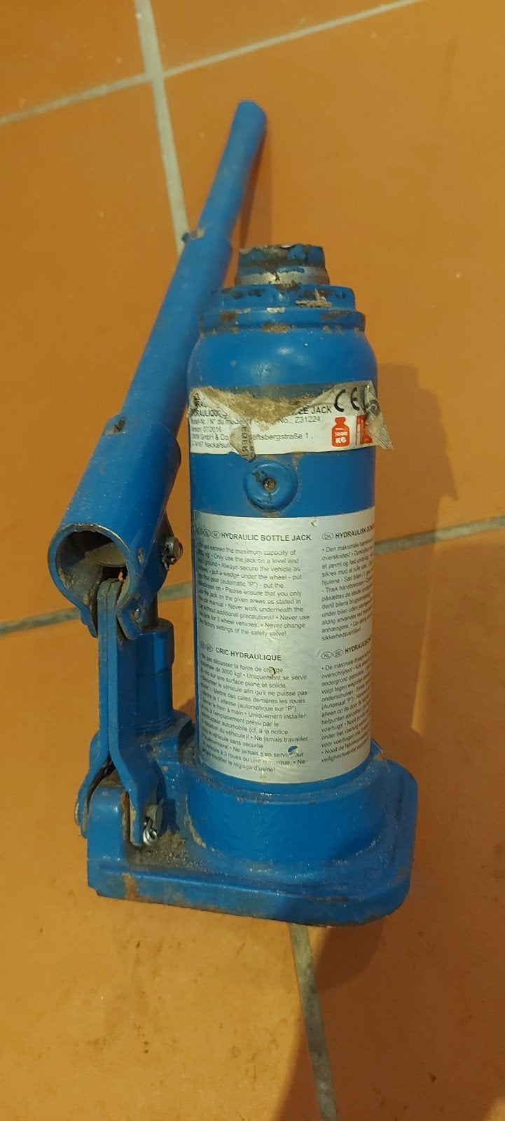 Blauwe hydraulische potkrik - Gebruikt, Ophalen