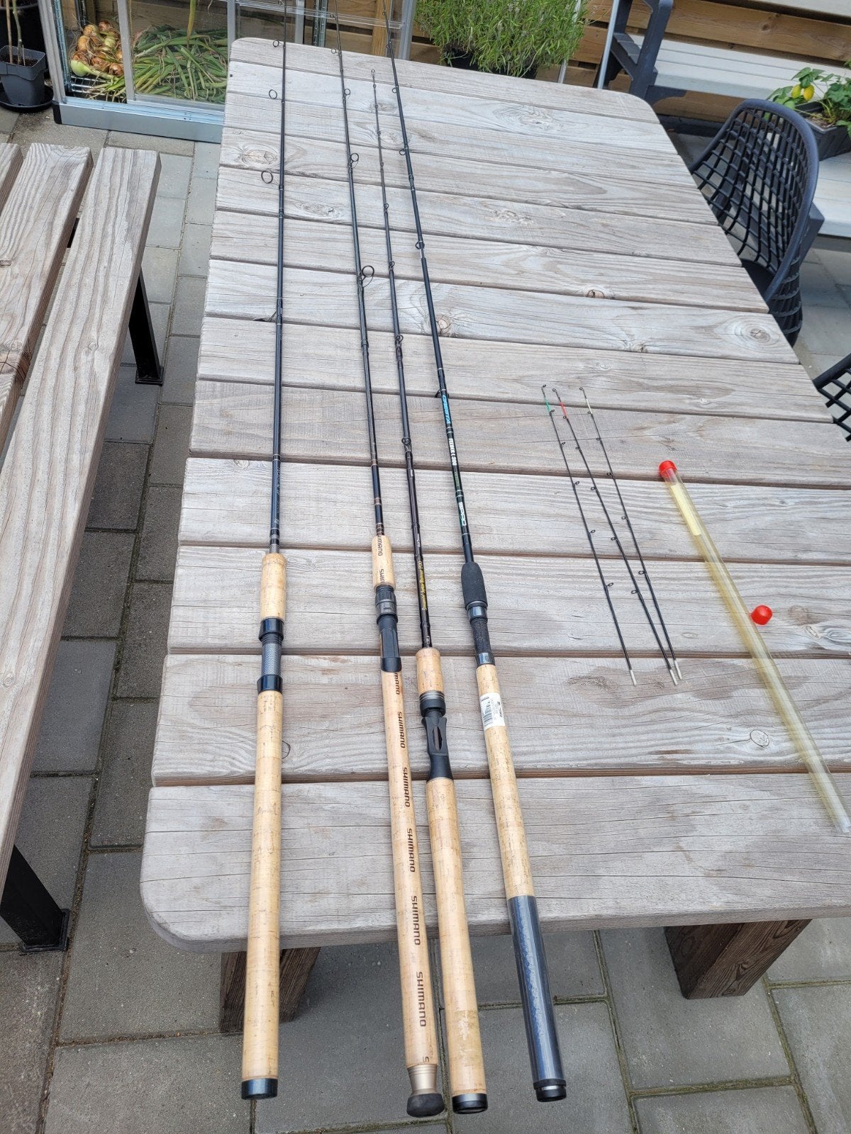 Set van 4 werphengels - Shimano, Spro, Henk Simonsz, Ophalen, Werphengel