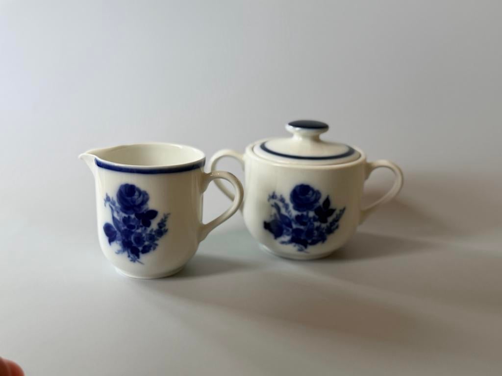 Vintage Mosa Maastricht Douwe Egberts Roomstel Blauwe Roos, Ophalen of Verzenden