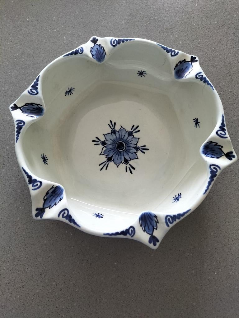 Antieke Delfts Blauwe Schaal - Handgeschilderd, Antiek en Kunst, Ophalen of Verzenden
