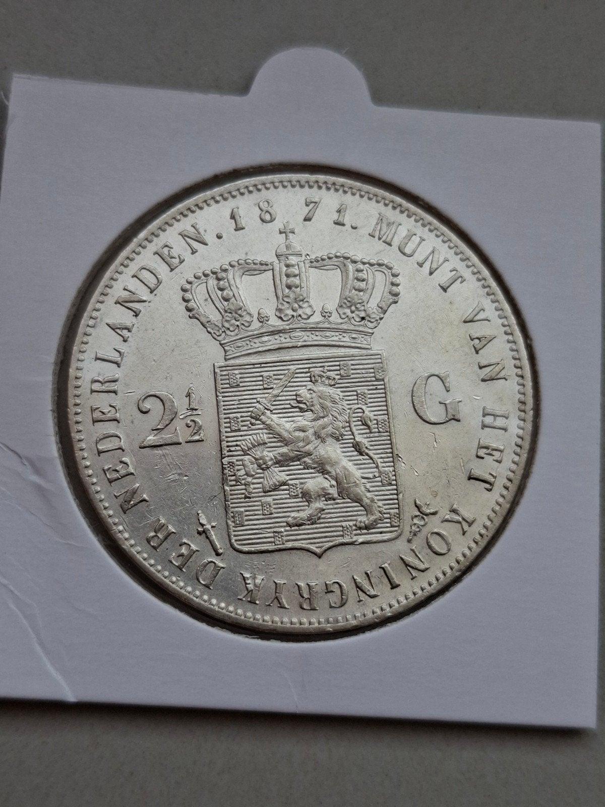 Rijksdaalder 1871 prachtig mooi 2,5 gulden willem III, Koning Willem III, Zilver, Ophalen of Verzenden, Losse munt