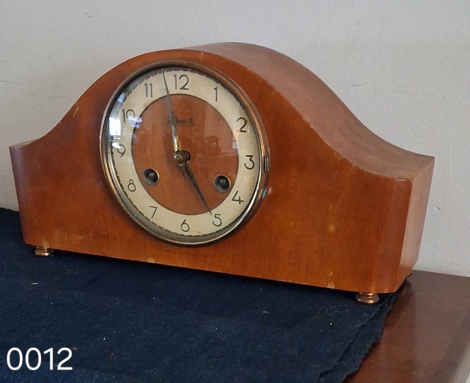 Vintage houten schoorsteen pendule, Ophalen