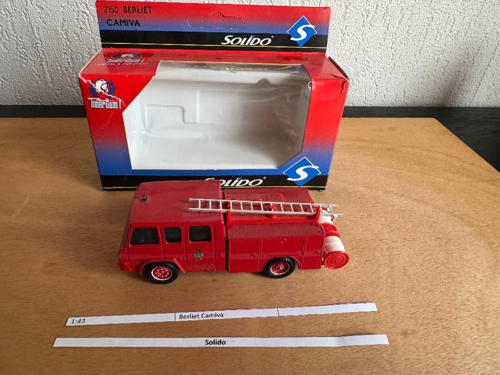 Solido – Brandweer - Berliet Camiva, Ophalen, Zo goed als nieuw, Auto, Solido