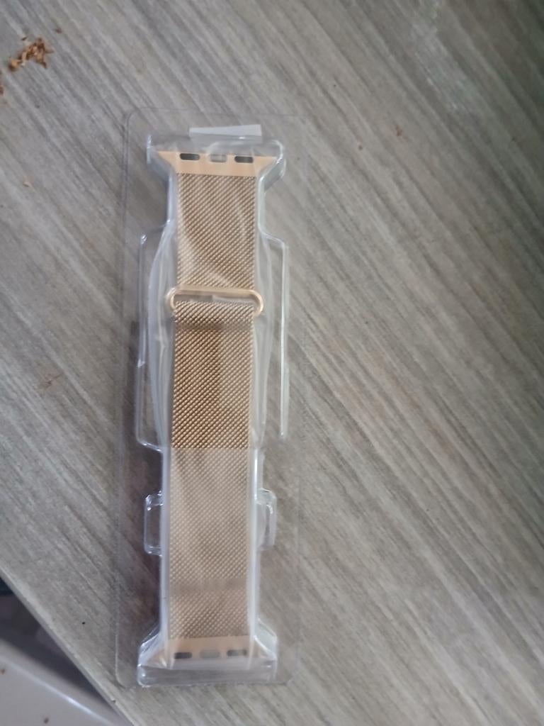 Gouden Milanese Loop bandje voor Apple Watch, Ophalen of Verzenden, Nieuw, Apple (compatibel)