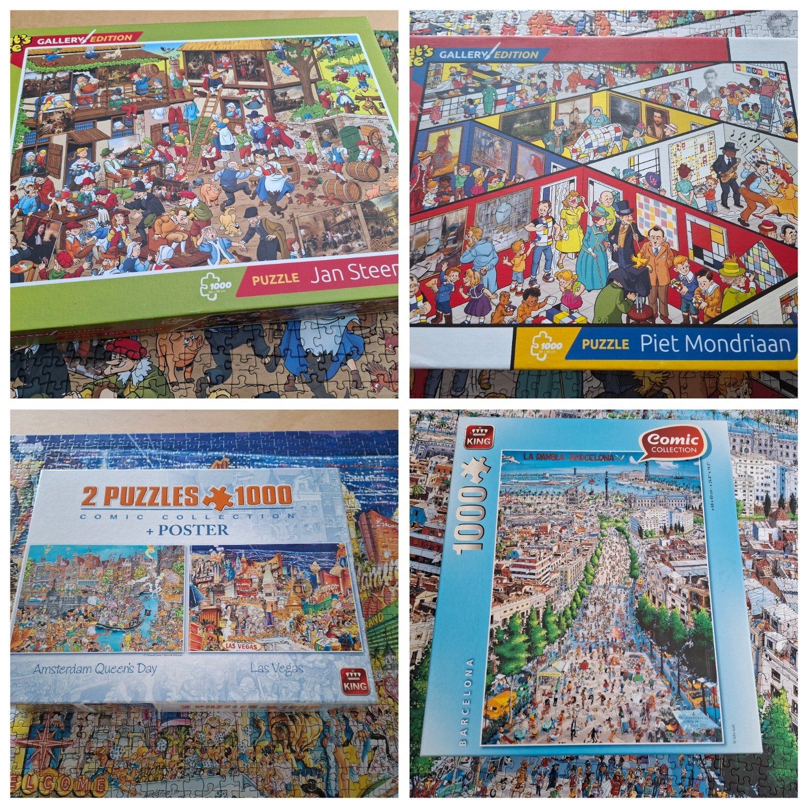 5 puzzels, Ophalen of Verzenden, 500 t/m 1500 stukjes, Gebruikt, Legpuzzel