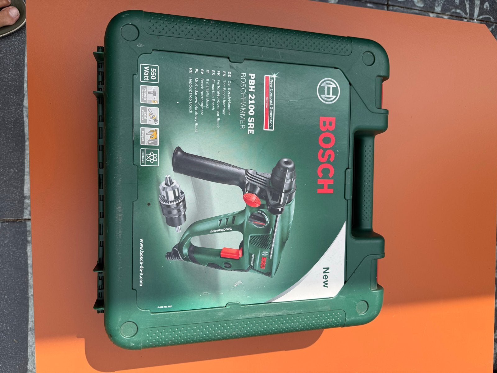 Bosch PBH 2100 SRE Boorhamer - in koffer, Gebruikt, Boor- en/of Breekhamer, Ophalen of Verzenden, Klopboormechanisme