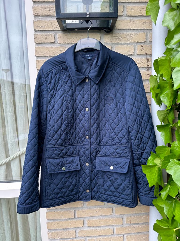 Tommy Hilfiger gewatteerde jas | blauw | maat XXL, Ophalen of Verzenden, Gedragen, Maat 46/48 (XL) of groter, Blauw