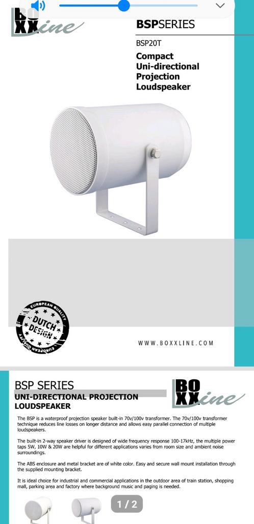 20 watt 100volt boxxline speaker, Ophalen of Verzenden, Nieuw