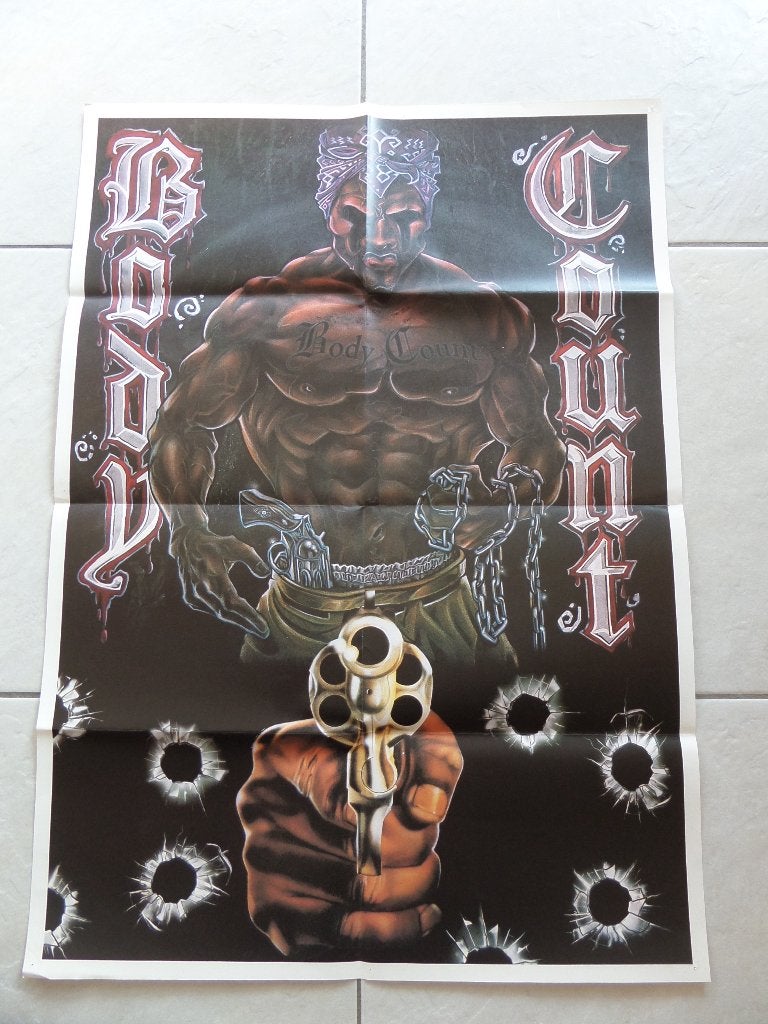BODY COUNT poster 1993, Rechthoekig Staand, Ophalen of Verzenden, Zo goed als nieuw, A1 t/m A3