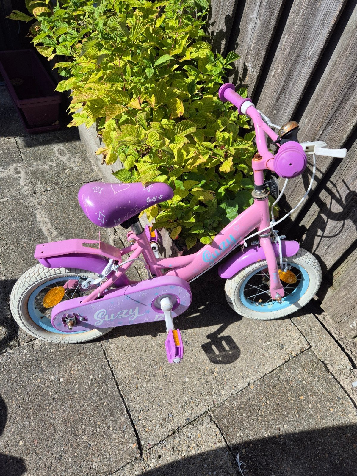 Kinderfiets roze 12 inch, Fietsen en Brommers, Ophalen, Velgrem, Minder dan 16 inch, Zijwieltjes