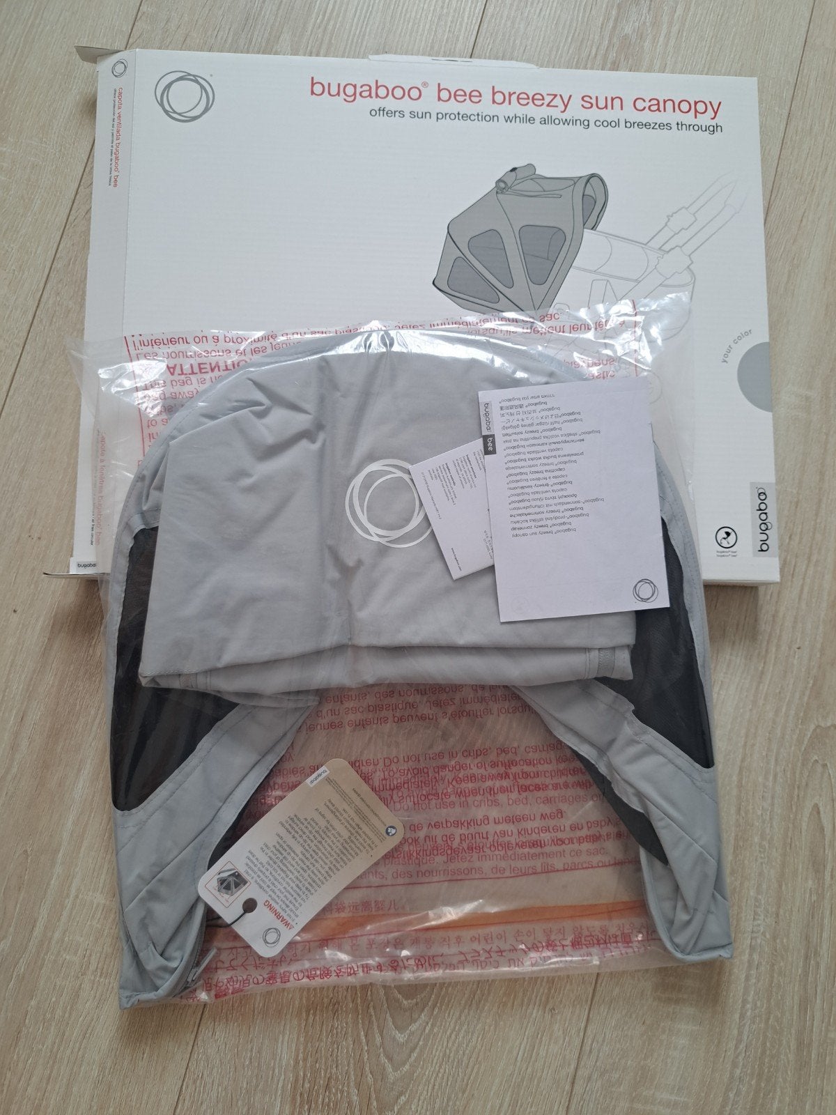 Bugaboo Bee  breezy zonnekap - Misty grey, Kinderen en Baby's, Buggy's, Nieuw, Zonnekap, Ophalen of Verzenden