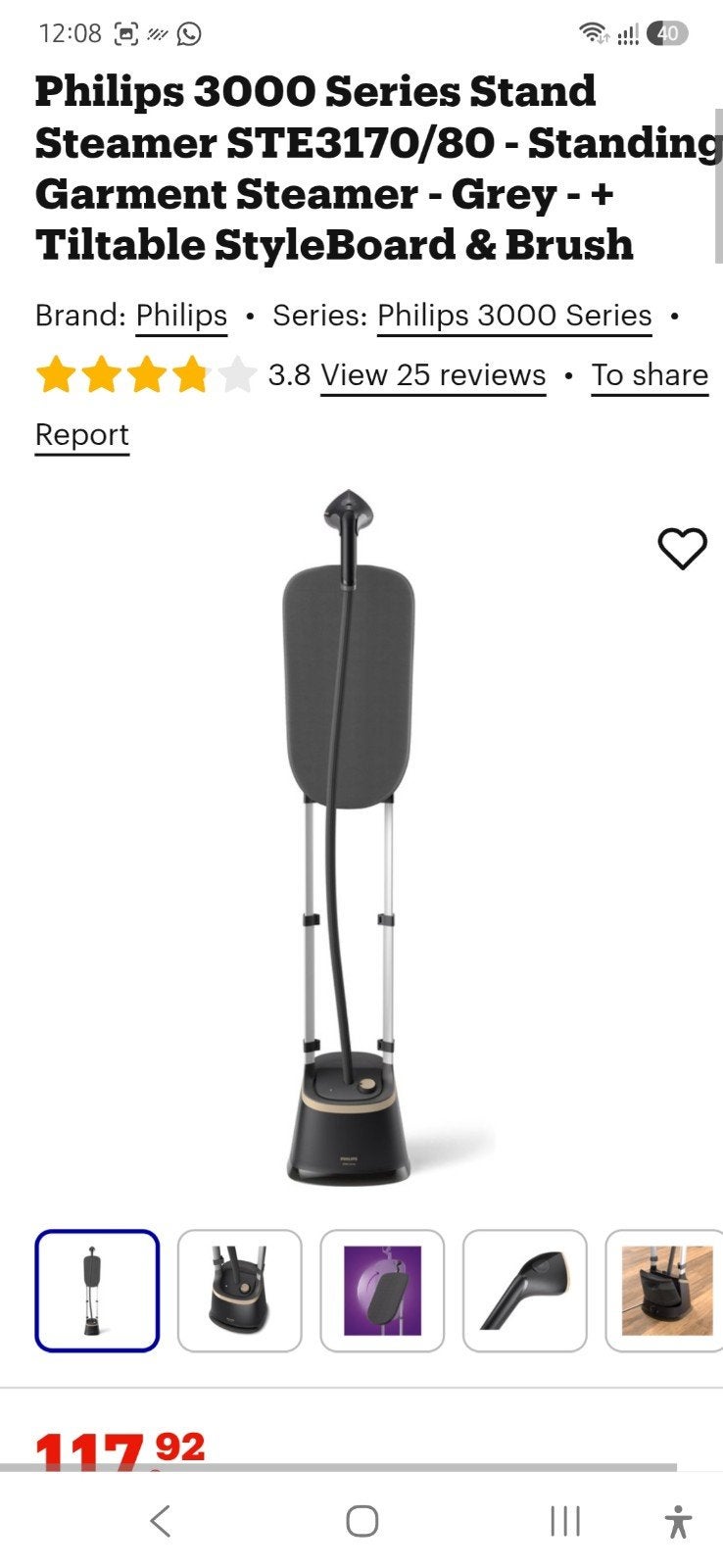 Philips 3000 steamer stand (iron), Witgoed en Apparatuur, Ophalen, Zo goed als nieuw