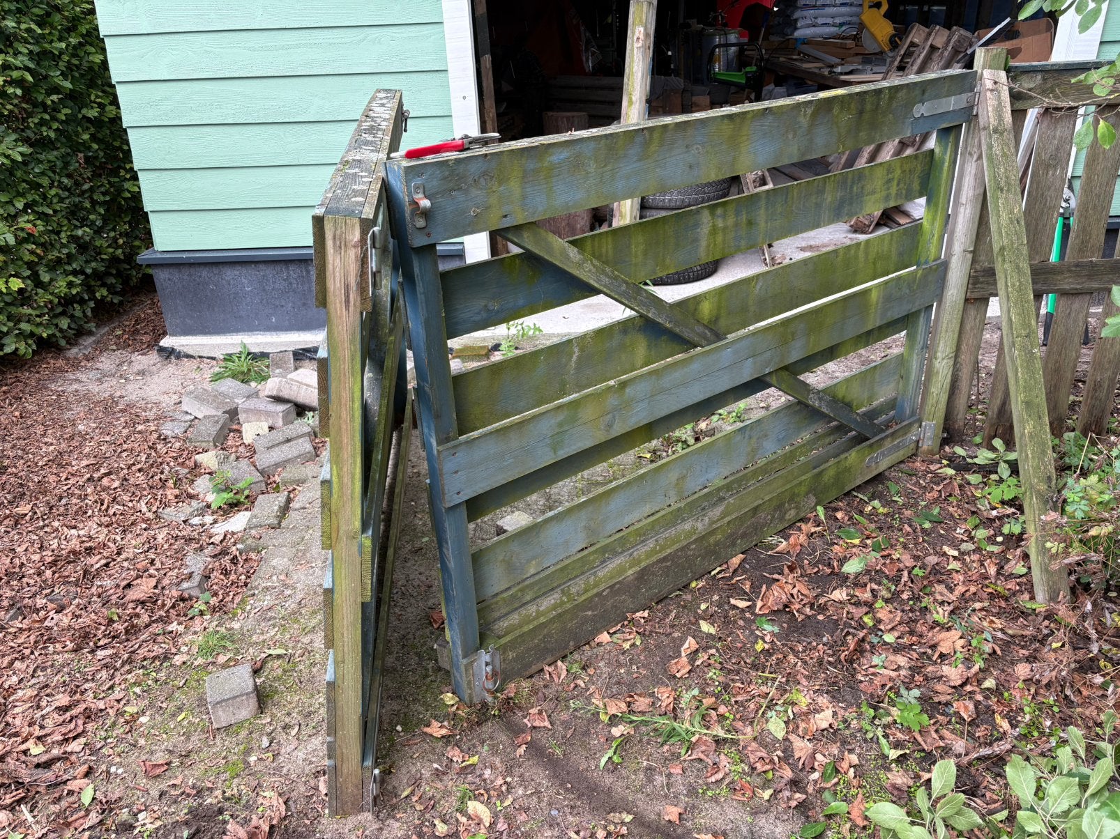 Poort 3,6 meter breed, 1,2 meter hoog., Ophalen, 3 tot 6 meter, Hout, 1 tot 2 meter
