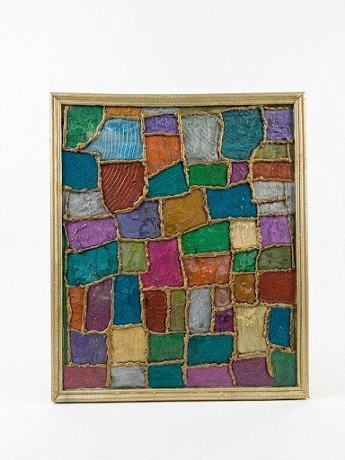 Handgemaakt Abstract Kunst Schilderij - Kleurrijk Mozaïek, Ophalen