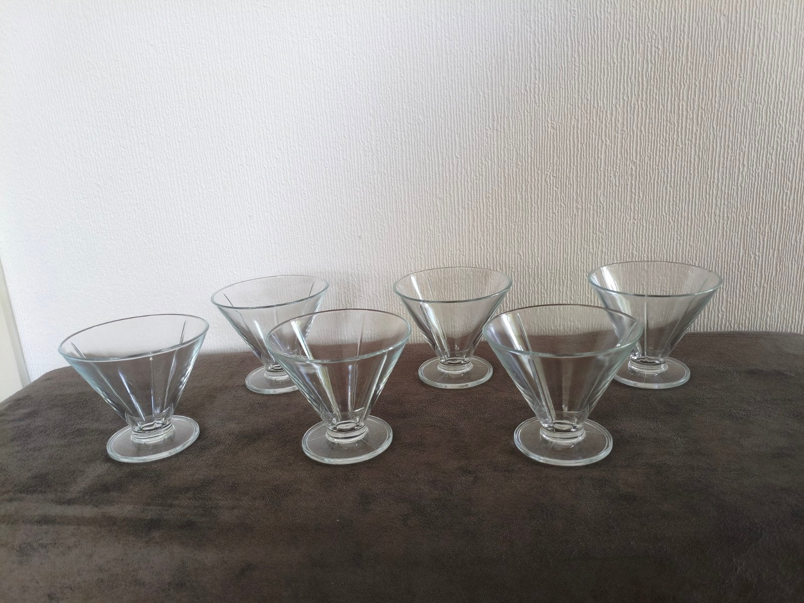 Vintage Italiaanse ijscoupes - 3 design lijnen, Huis en Inrichting, Glas of Glazen, Vintage, Ophalen of Verzenden, Glas