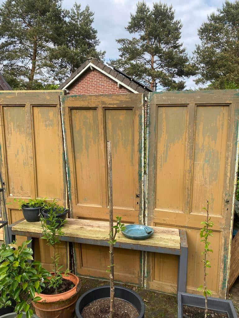 3 Oude Paneeldeuren - Authentiek Hout voor Uw Project, Tuin en Terras, Tuinhuizen, Gebruikt, Schuur, Hout, Ophalen