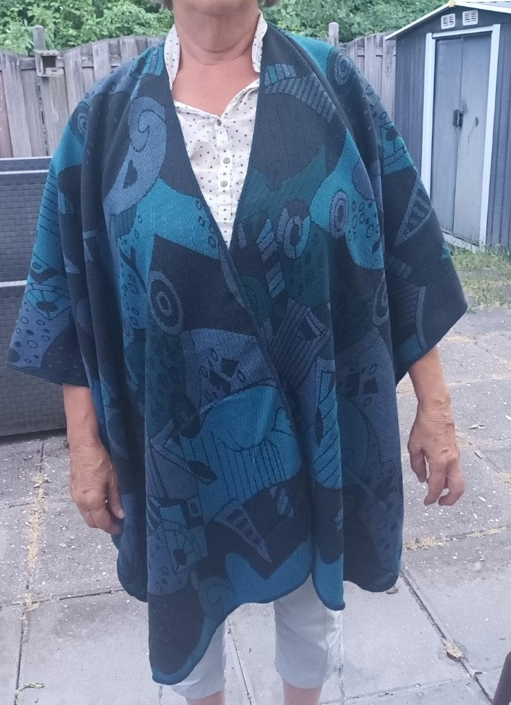 omslagdoek, Blauw, Maat 46/48 (XL) of groter, Nieuw, Made in France