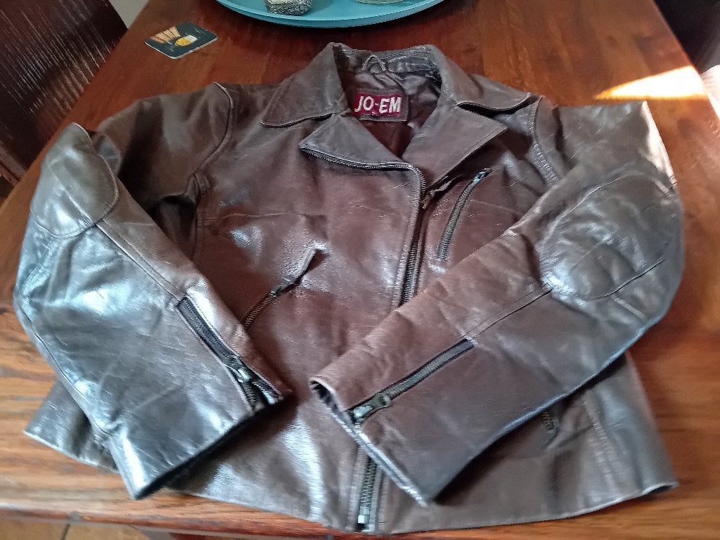 Leren jack, Ophalen of Verzenden, Zo goed als nieuw, Maat 42/44 (L), Bruin