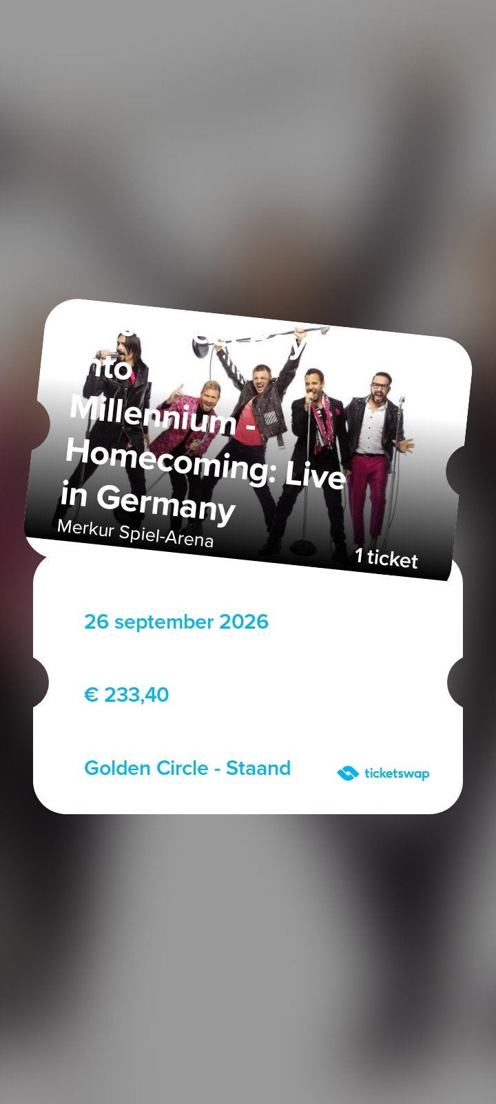 Backstreet Boys 26/9 Golden Circle 2 links!!!!, Eén persoon