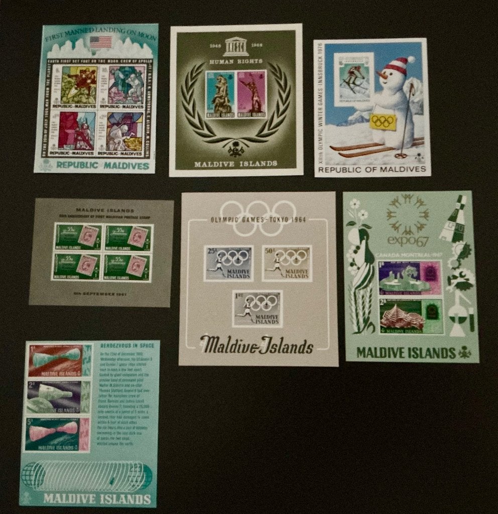 Postzegel velletjes Malediven, Ophalen of Verzenden, Zuid-Azië