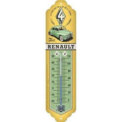 Renault 2CV auto reclame thermometer van metaal wanddeco, Ophalen of Verzenden, Nieuw, Auto's