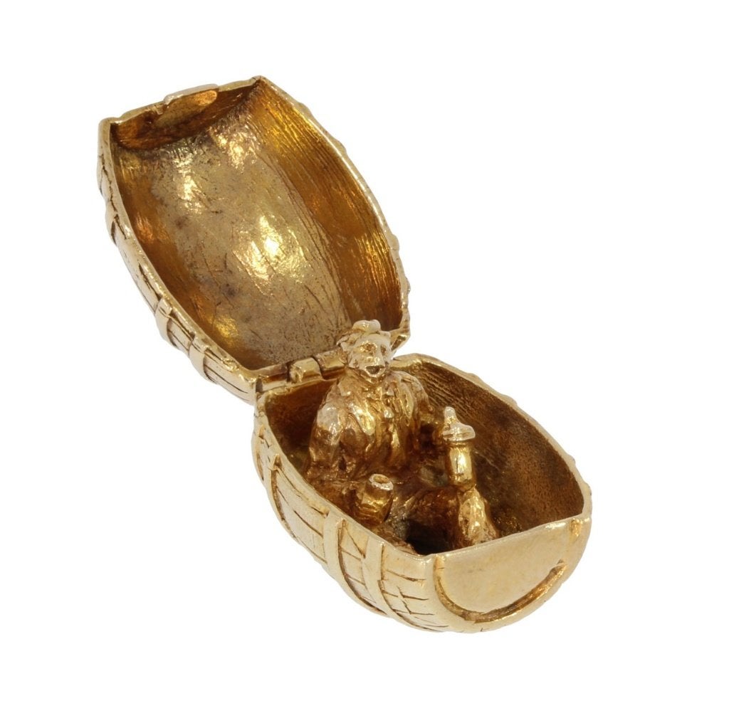 Drinkebroer uniek gouden ketting hanger ton Engeland fraai, Sieraden, Tassen en Uiterlijk, Kettinghangers, Voordeelsieraden, Verzenden