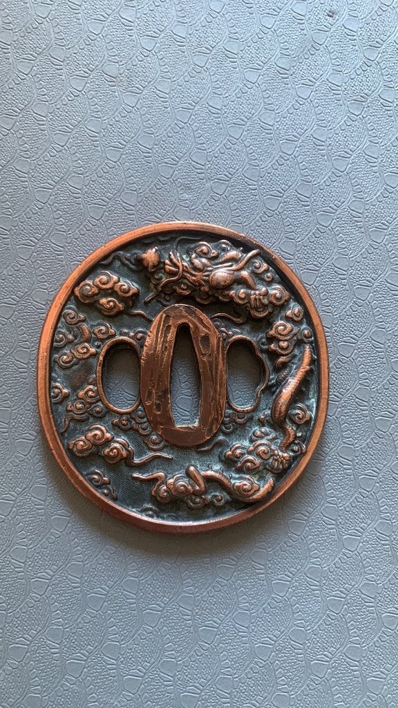 Japanse Tsuba en Tsuka, Antiek en Kunst, Ophalen of Verzenden, Japan, Handgemaakt, Metaal
