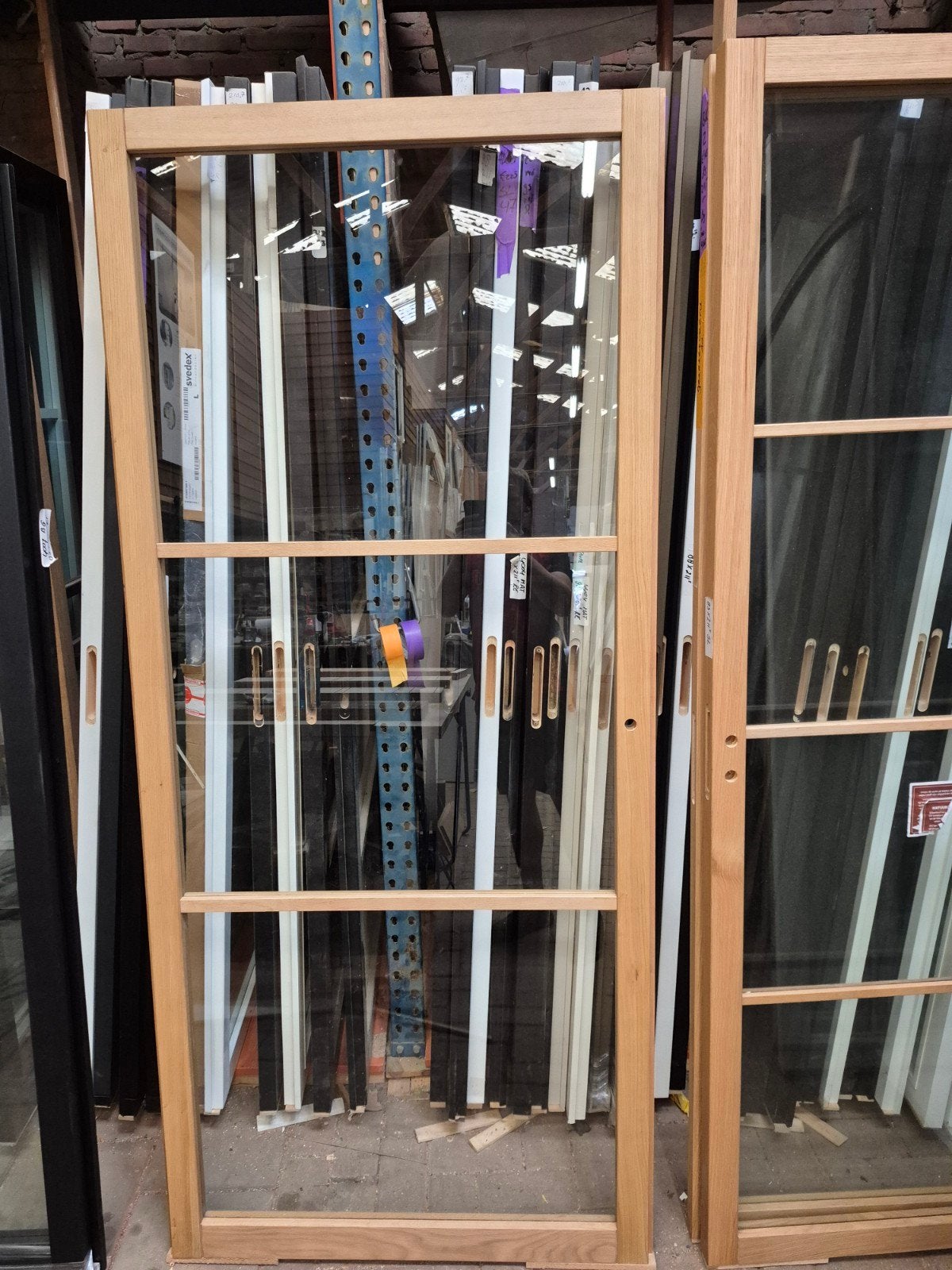 93x211,5cm binnendeur opdek R eiken incl blank glas SL44, Doe-het-zelf en Verbouw, Deuren en Horren, Ophalen, 80 tot 100 cm, .