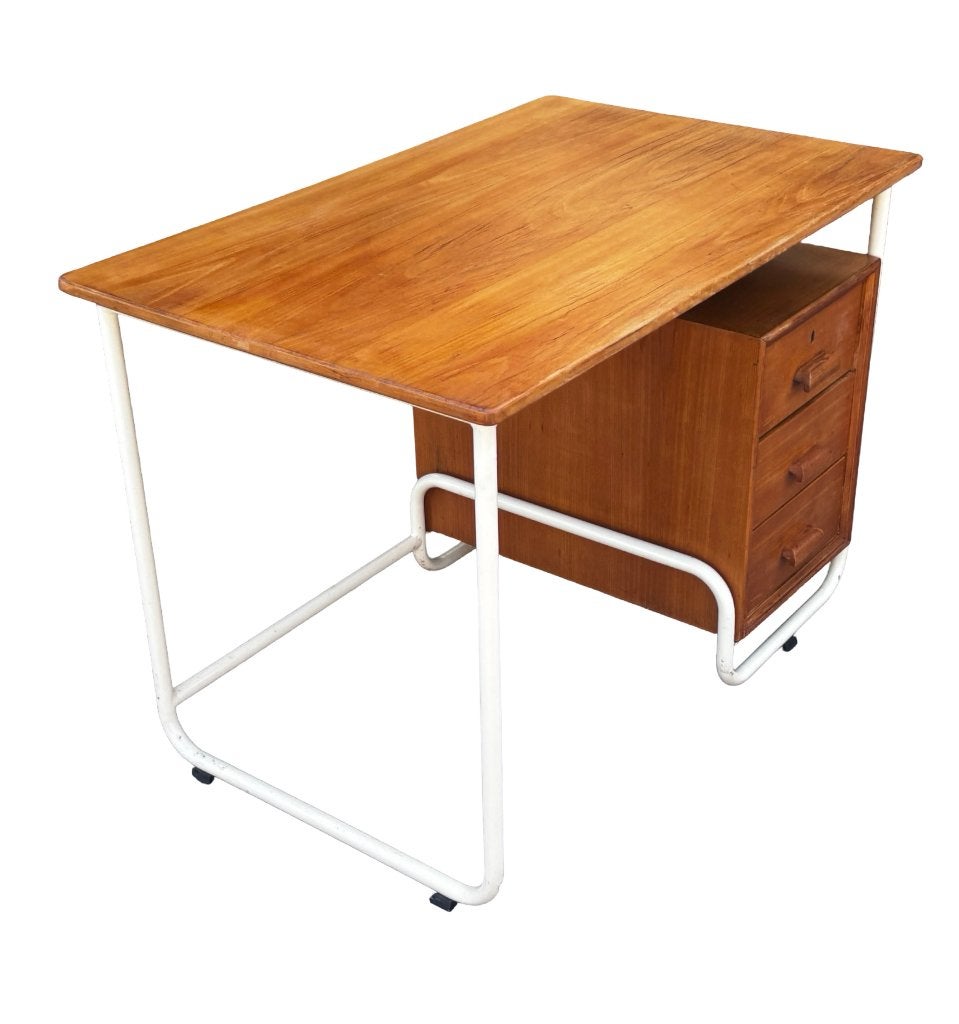 Vintage Industrieel Design Bureau Desk Bauhaus stijl 50's, Ophalen, Vintage bureau, Vintage bureau, Vintage bureau