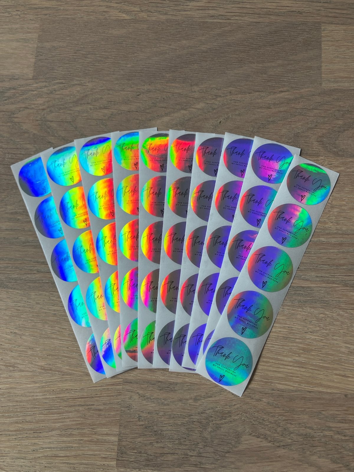 50 Glimmende Thank You Stickers 2,5 cm, Hobby en Vrije tijd, Ophalen of Verzenden, Nieuw, Meerdere stickers