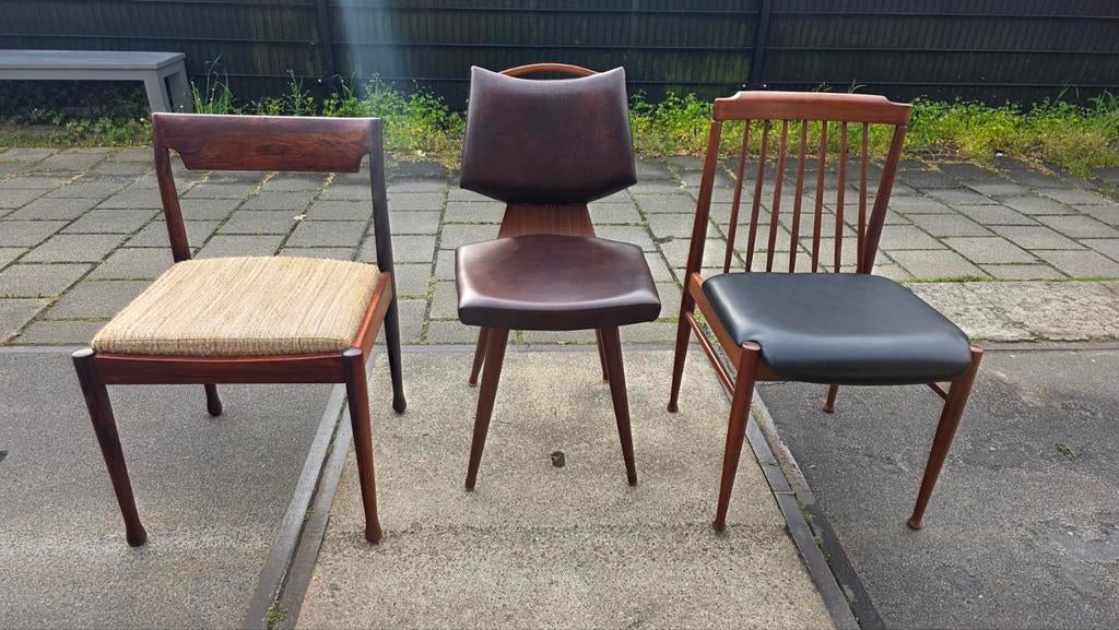 3 mooie vintage stoelen/retro chairs, Ophalen, Huis en Inrichting