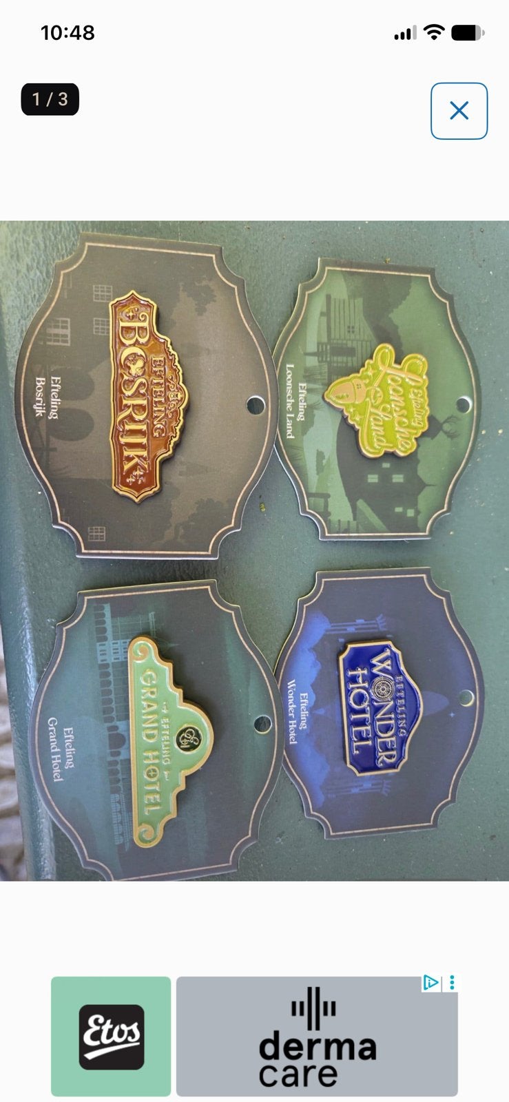 Efteling pins hotels, Ophalen of Verzenden, Nieuw, Button of Speldje