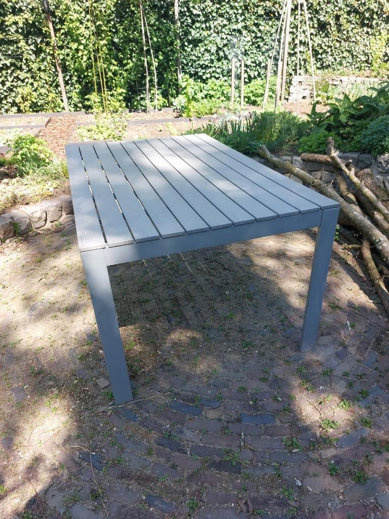 Grijze tuintafel 160x100x75 cm, Tuin en Terras, Tuintafels, Ophalen
