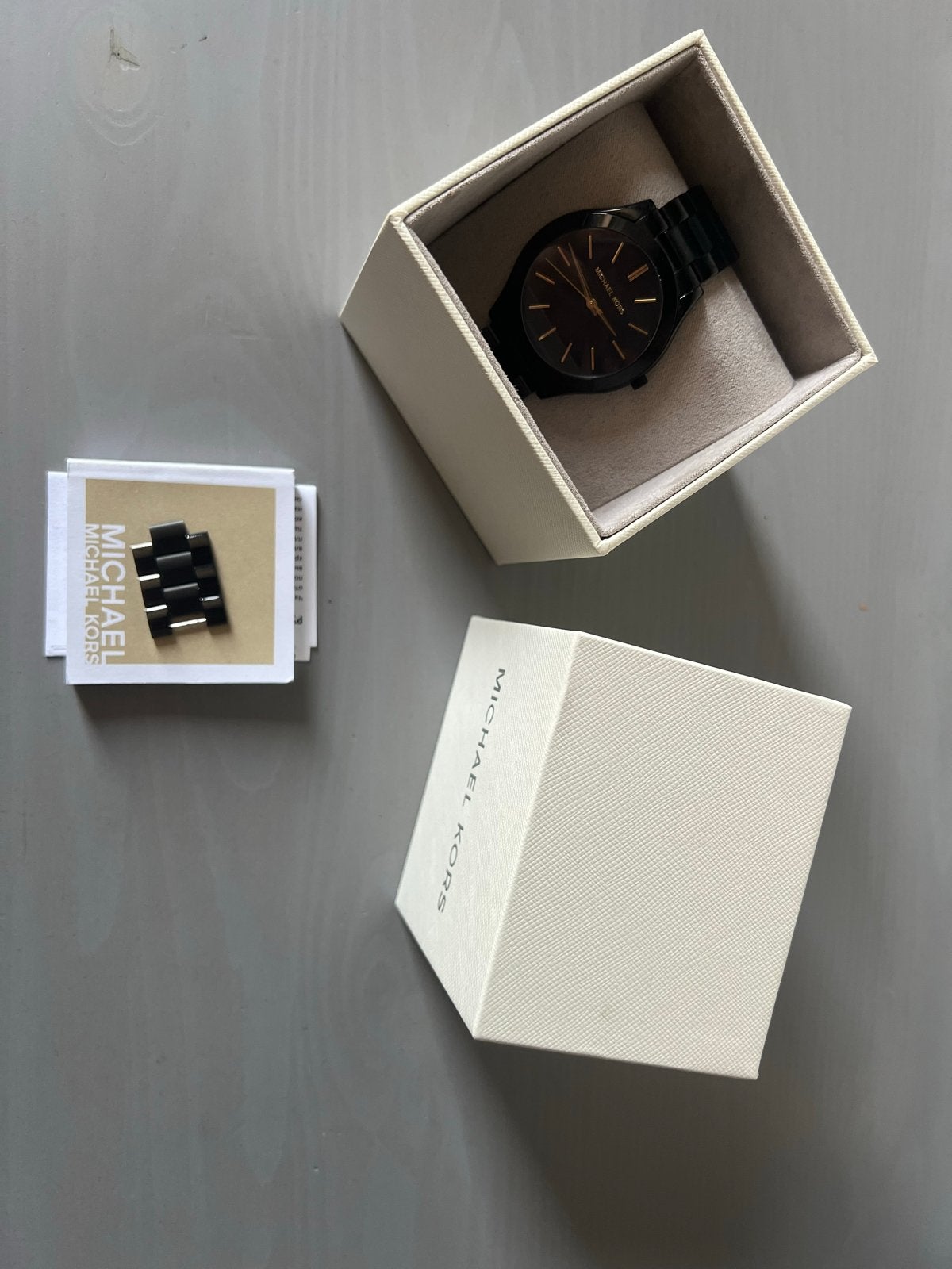 Michael Kors Polshorloge Zwart - MK-3221, Overige merken, Staal, Polshorloge, Ophalen of Verzenden