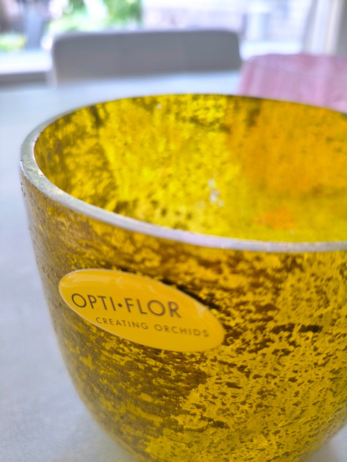 Gouden Opti-Flor vaas voor orchideeën, Ophalen, Met patroon/structuur, Goud, Glas